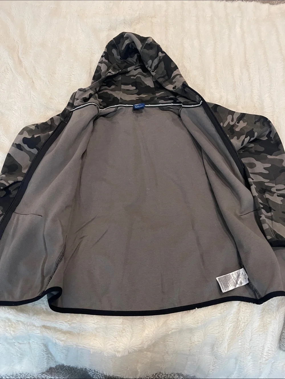 GAP Kids Gray & Black Camo Zip Hoodie